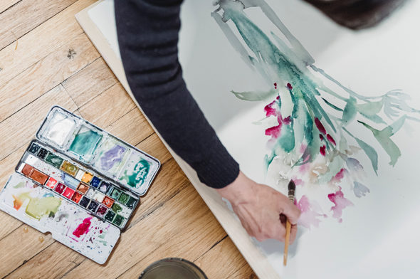 Malen mit Aquarellfarben